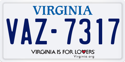 VA license plate VAZ7317