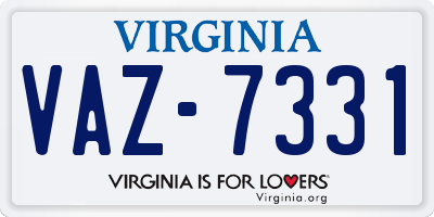 VA license plate VAZ7331