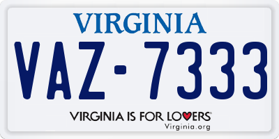 VA license plate VAZ7333