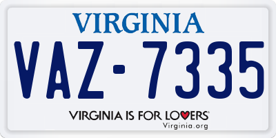 VA license plate VAZ7335