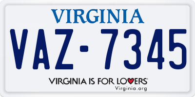 VA license plate VAZ7345