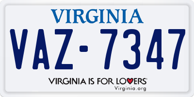 VA license plate VAZ7347