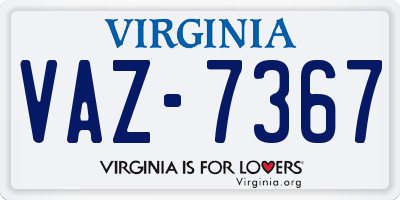 VA license plate VAZ7367