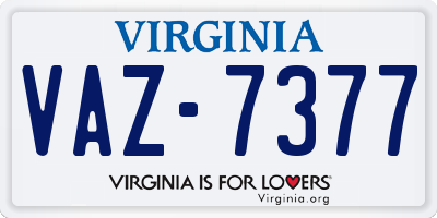 VA license plate VAZ7377