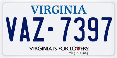 VA license plate VAZ7397