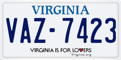 VA license plate VAZ7423