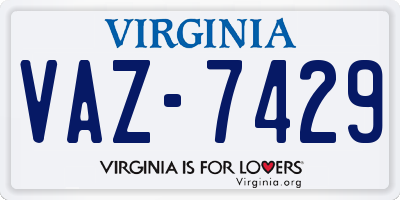VA license plate VAZ7429