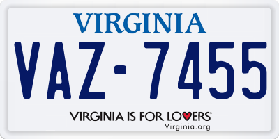 VA license plate VAZ7455