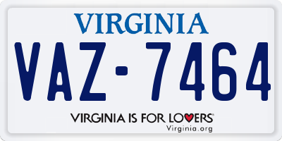 VA license plate VAZ7464