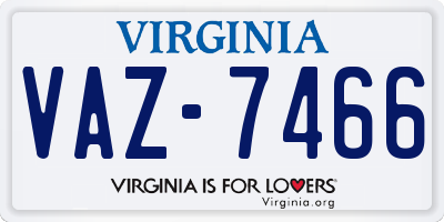 VA license plate VAZ7466