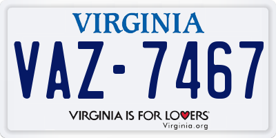 VA license plate VAZ7467