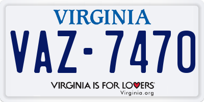 VA license plate VAZ7470
