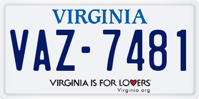 VA license plate VAZ7481