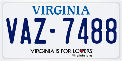 VA license plate VAZ7488
