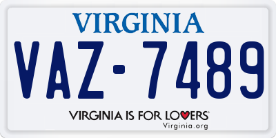 VA license plate VAZ7489