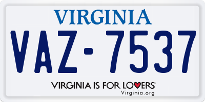 VA license plate VAZ7537