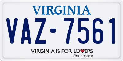 VA license plate VAZ7561