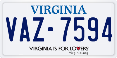 VA license plate VAZ7594