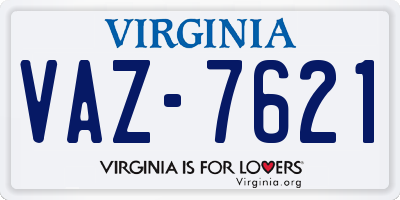 VA license plate VAZ7621