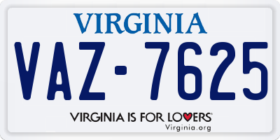 VA license plate VAZ7625
