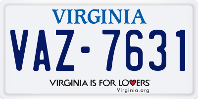 VA license plate VAZ7631