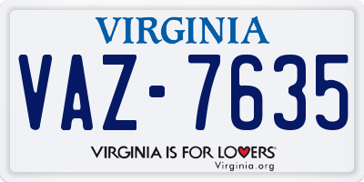 VA license plate VAZ7635
