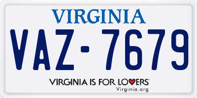 VA license plate VAZ7679