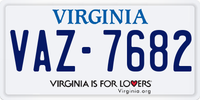 VA license plate VAZ7682
