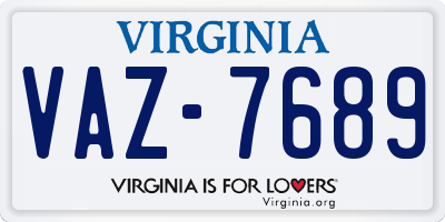 VA license plate VAZ7689
