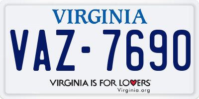 VA license plate VAZ7690