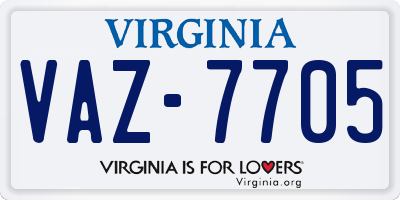 VA license plate VAZ7705