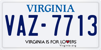 VA license plate VAZ7713