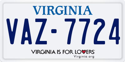 VA license plate VAZ7724