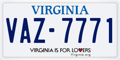 VA license plate VAZ7771