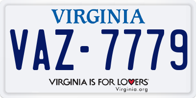 VA license plate VAZ7779
