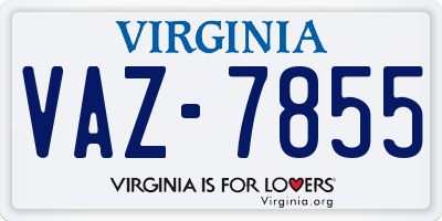 VA license plate VAZ7855