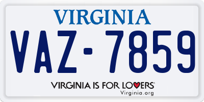 VA license plate VAZ7859