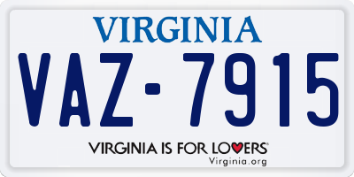 VA license plate VAZ7915