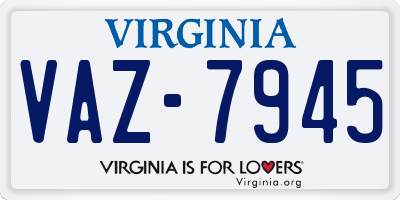 VA license plate VAZ7945