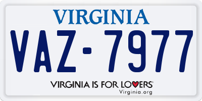 VA license plate VAZ7977