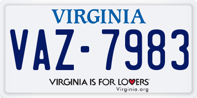 VA license plate VAZ7983