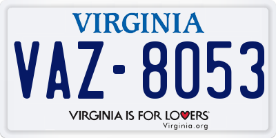 VA license plate VAZ8053
