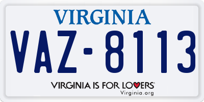 VA license plate VAZ8113