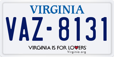 VA license plate VAZ8131