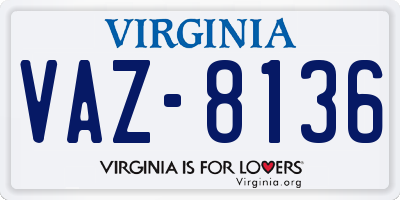 VA license plate VAZ8136