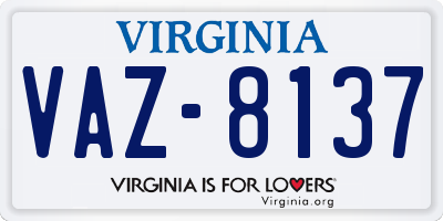 VA license plate VAZ8137