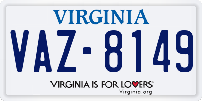 VA license plate VAZ8149