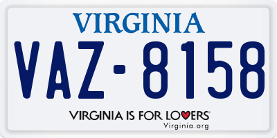 VA license plate VAZ8158