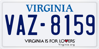 VA license plate VAZ8159