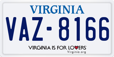 VA license plate VAZ8166